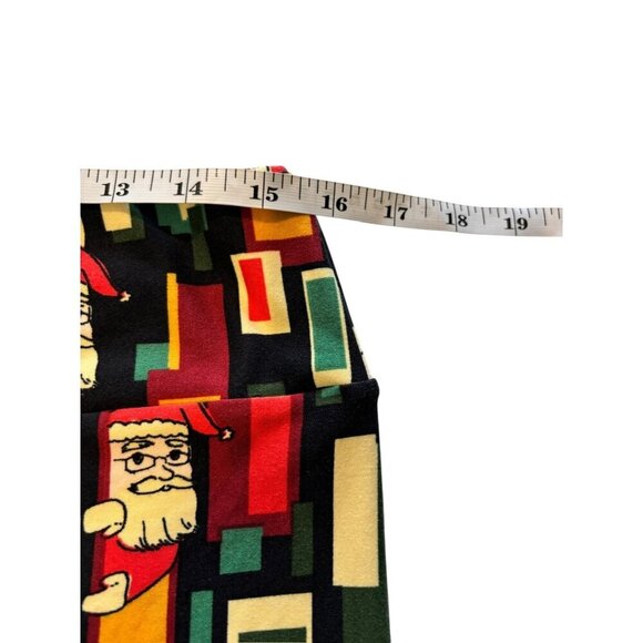 LuLaRoe Women's Black Green & Red Santa Clause Tights - Picture 4 of 7